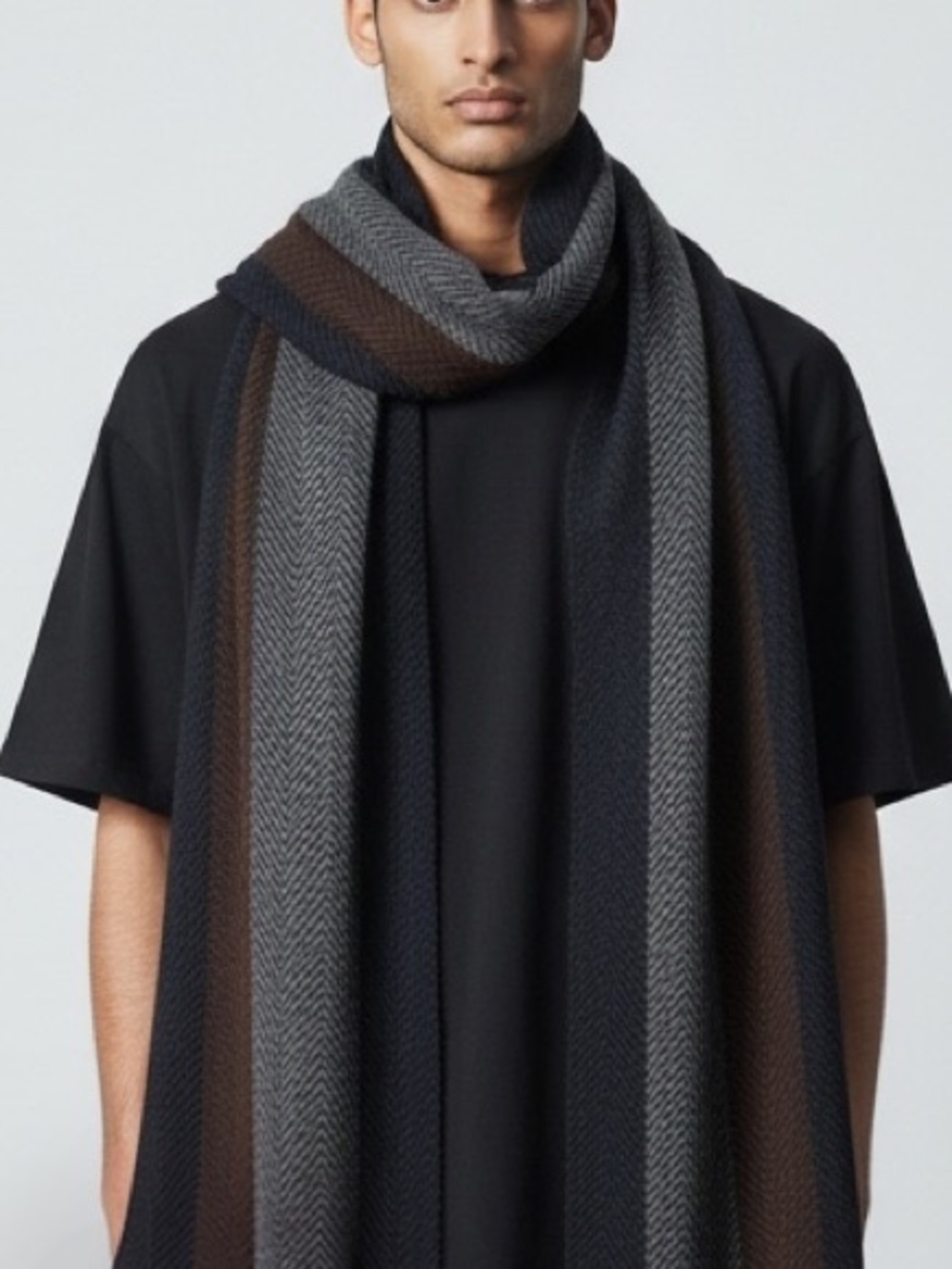 Elegant Multicolor Striped Scarf for Men